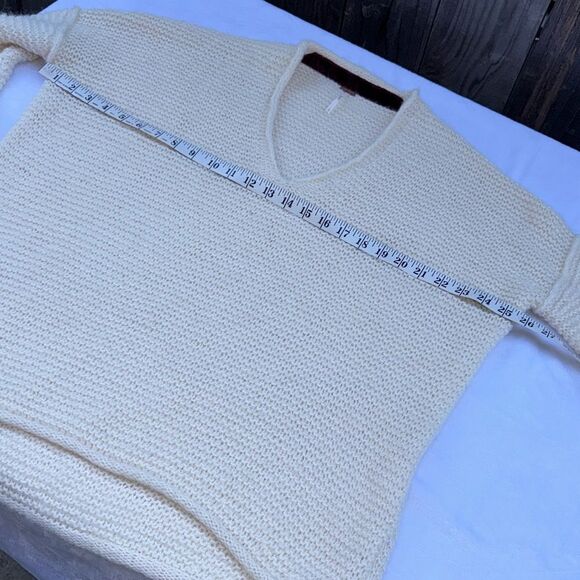 FREE PEOPLE All Mine Alpaca Wool Chunky Slouchy Soft Sweater Ivory Size Small - Picture 7 of 13